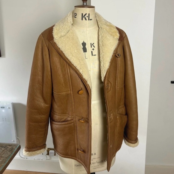 100% Genuine Lambskin Shearling Vintage Bomber Jacket - Picture 8 of 9